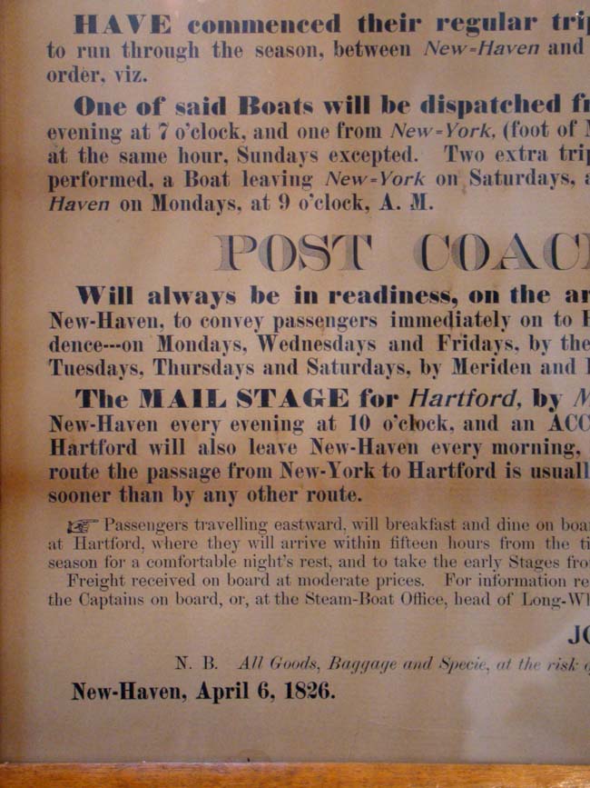 A New York and New Haven STEAMBOAT Line Broadside dated April 6, 1826 — image 3